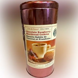 VTG 2001 RARE STARBUCKS RASPBERRY CHOCOLATE SHORTBREAD COLLECTIBLE TIN PINK 6.75